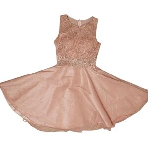 Vintage Y2k 80s 90s Prom Dress Formal Sleeveless Tulle Skirt Embellished Pink